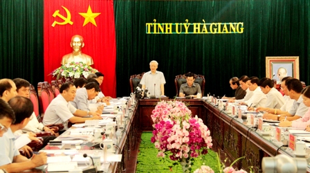 Tổng Bí thư Nguyễn Phú Trọng làm việc với tỉnh Hà Giang