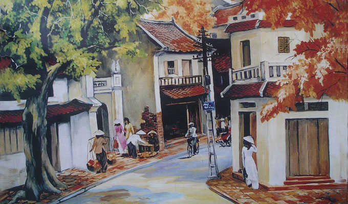 Les rues de Ha Noi en peinture