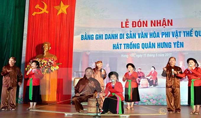 Hung Yen: Trong quan singing named national intangible cultural heritage