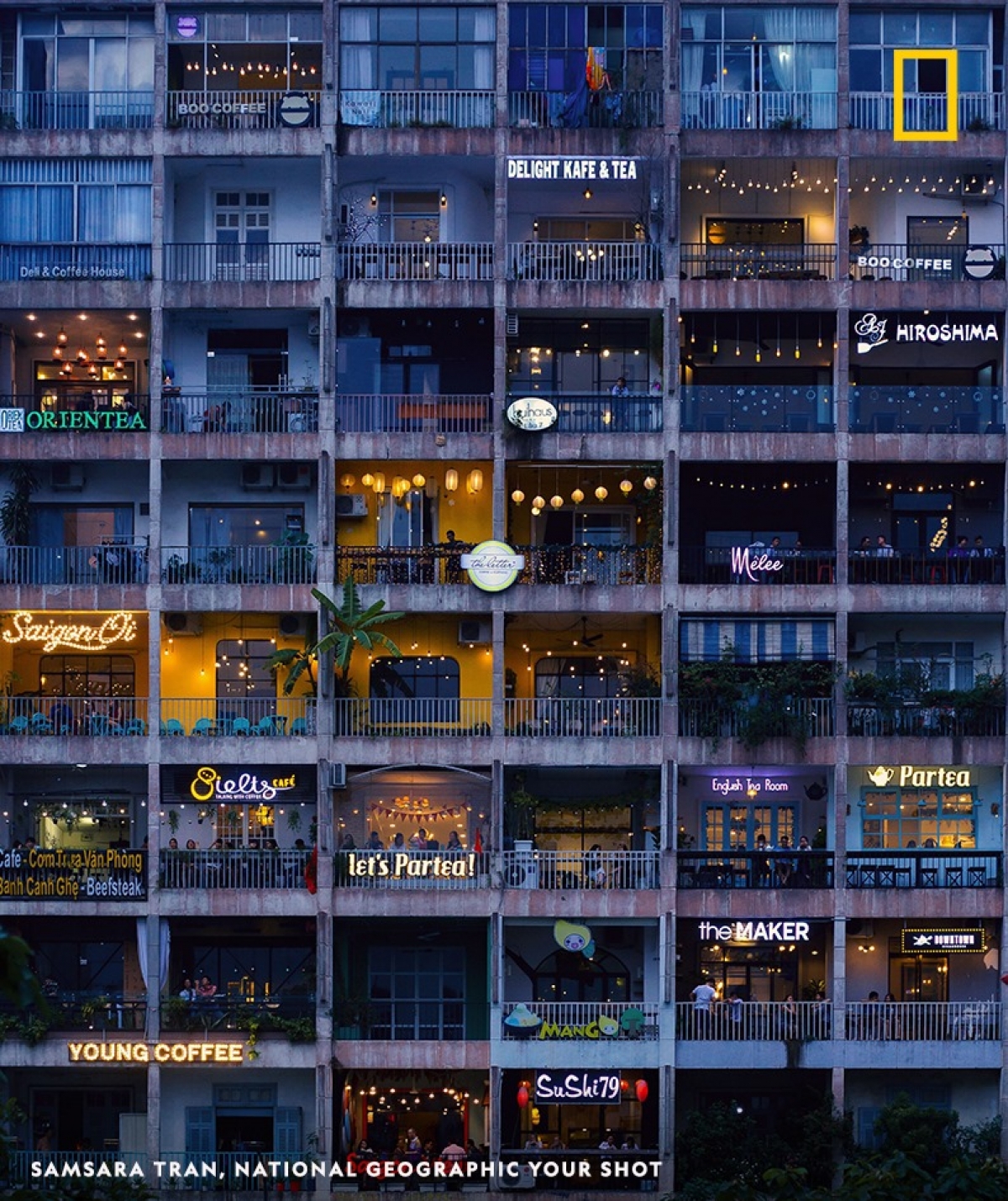 National Geographic UK feature image of cafe apartments of HCM City