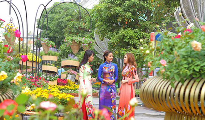 La rue florale Nguyên Huê à Hô Chi Minh-Ville