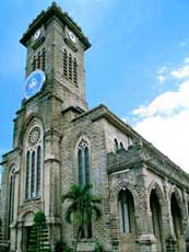 Mountain church in a coastal city