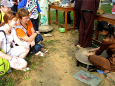 Coming to Thanh Ha Pottery Village in spring time