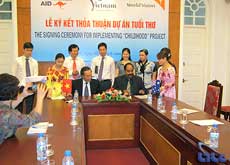 The signing ceremony for implementing “Childhood” project