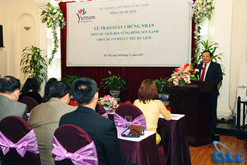 Lễ trao Chứng nhận Bông sen xanh cho các cơ sở lưu trú du lịch năm 2012