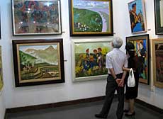 Painting exhibition on mountainous area 
