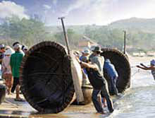 Creation of bamboo boats is a silent pleasure